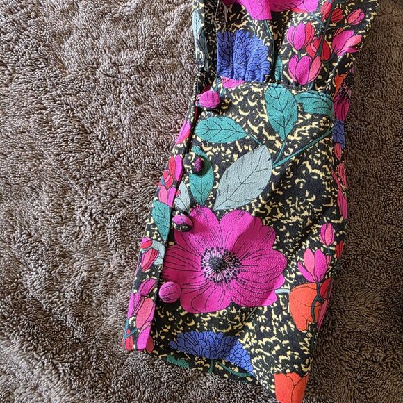 Hunter Bell Taylor Top Silk Floral Blouse Button Front Billow Sleeve Size L - Picture 9 of 16